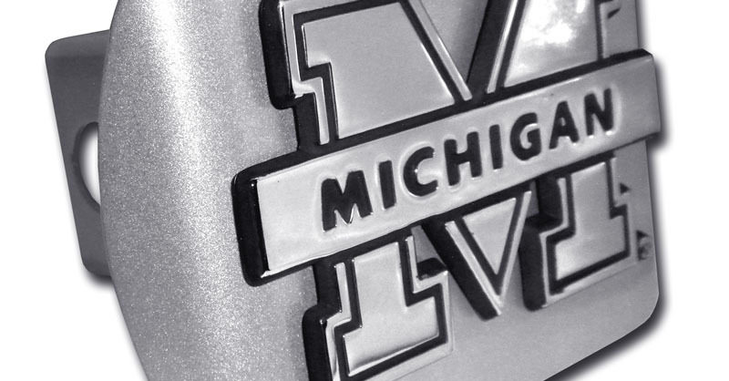 University of Michigan Banner Brushed Hitch Cover | Elektroplate