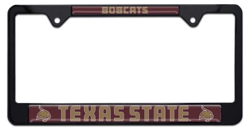 Texas State Bobcats Black License Plate Frame | Elektroplate