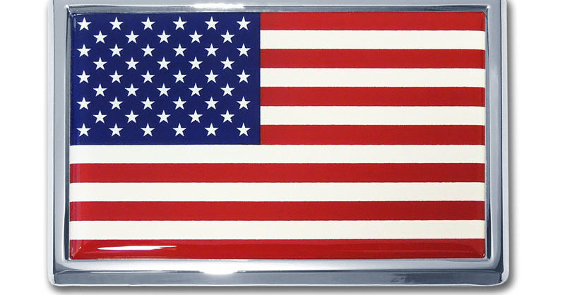 American Flag Truck Size Chrome Emblem | Elektroplate