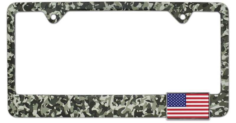 Patriotic USA License Plate Frame - American Flag Design Aluminum Cover For Car, Truck, SUV