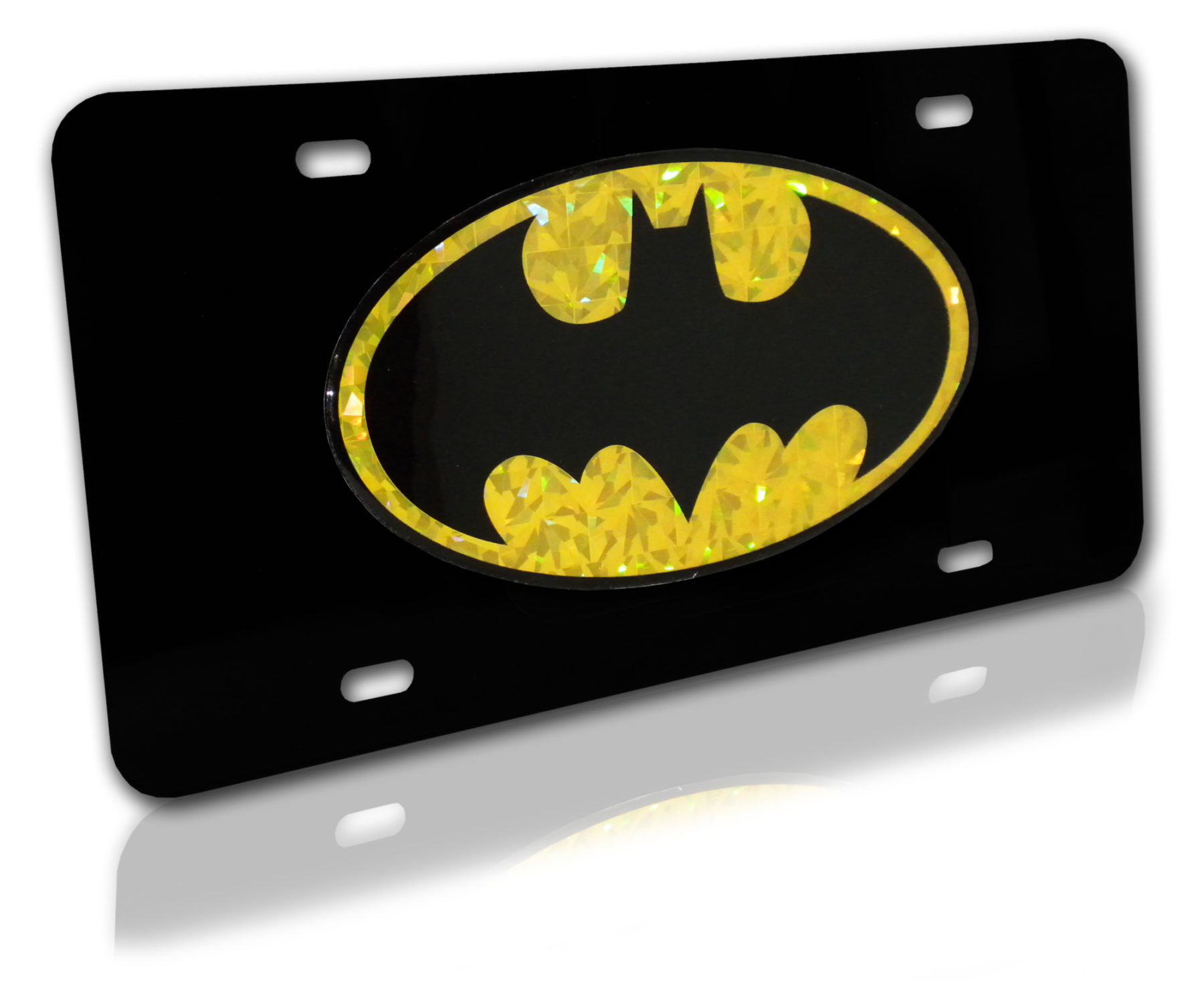 Batman Yellow Reflective Black License Plate | Elektroplate