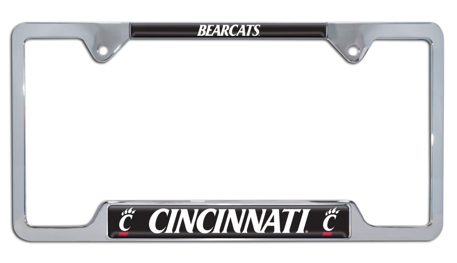 thumbnail interactive-video image 1 of Cincinnati Bengals Chrome Metal License Plate Frame - Auto Tag Holder - Rico Industries 1 of 1