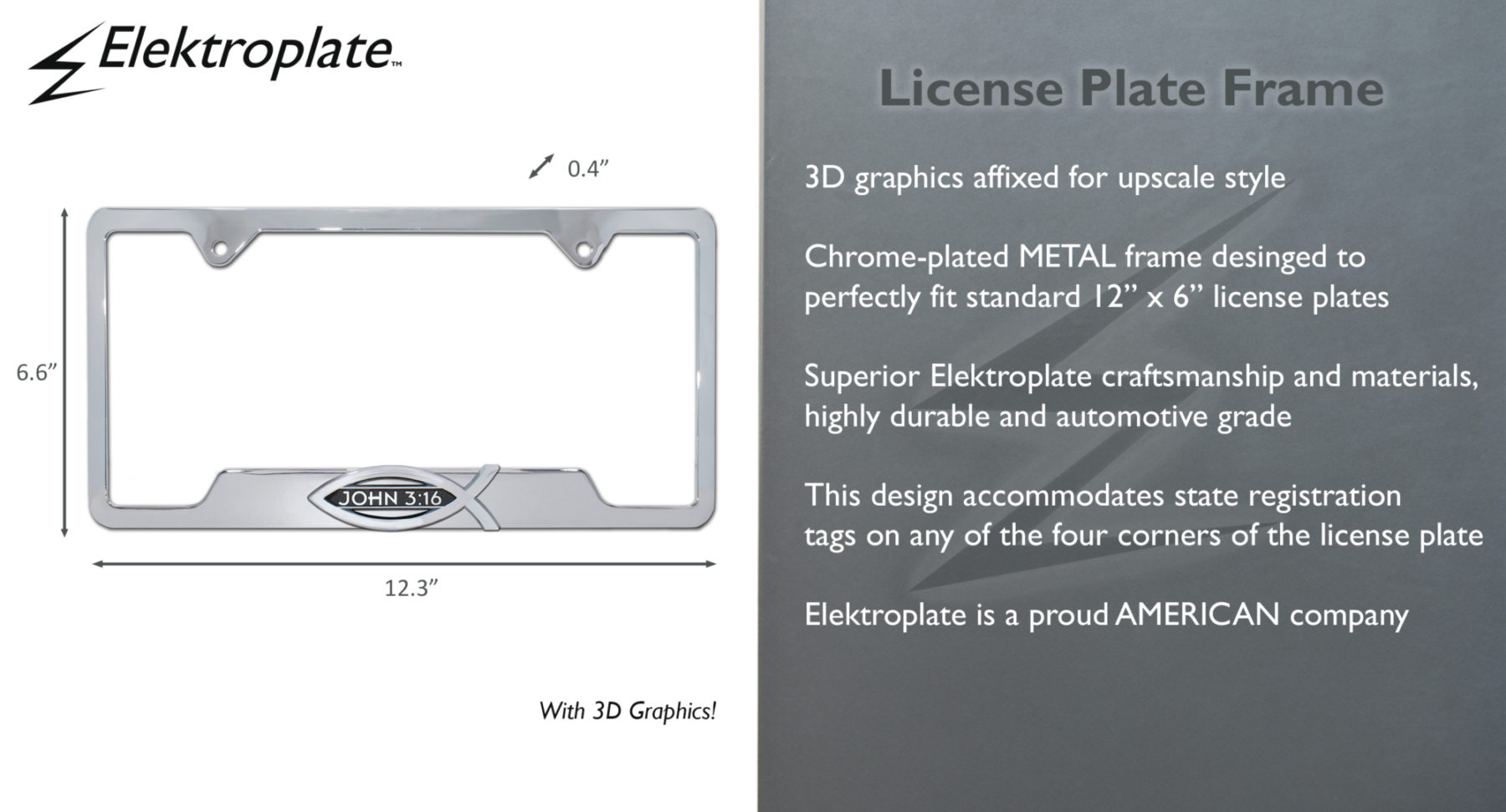 thumbnail image 2 of 3D Jaguar Stainless Steel License Plate Frame – Chrome Finish, Rust-Free 2 of 5