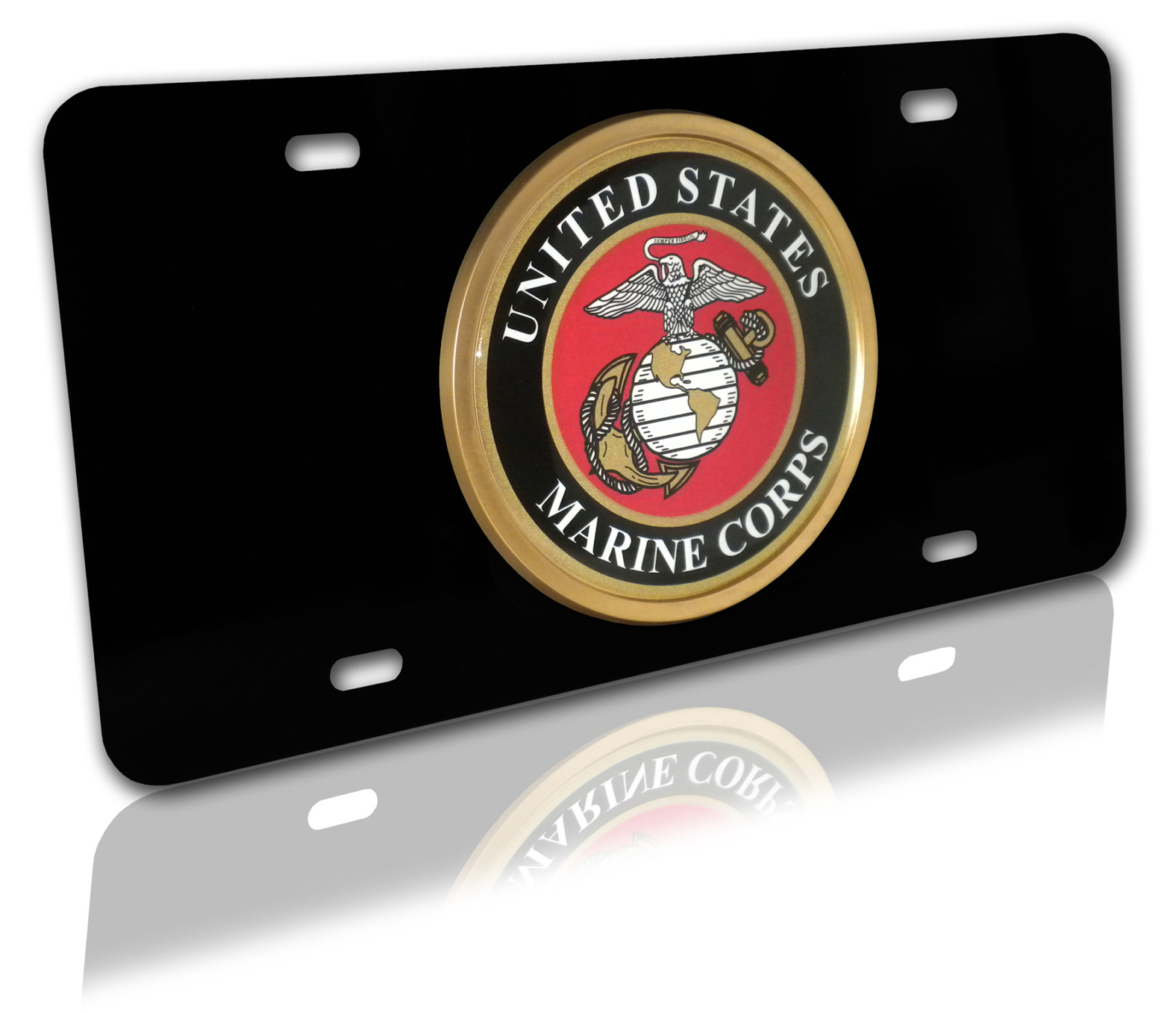 Marines Seal on Black License Plate Elektroplate