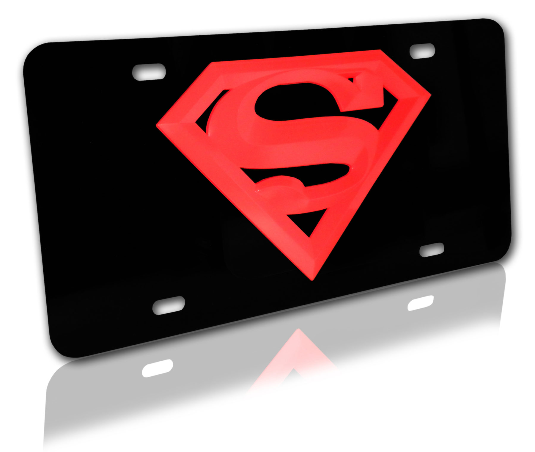 Superman Red and Black 3D License Plate | Elektroplate