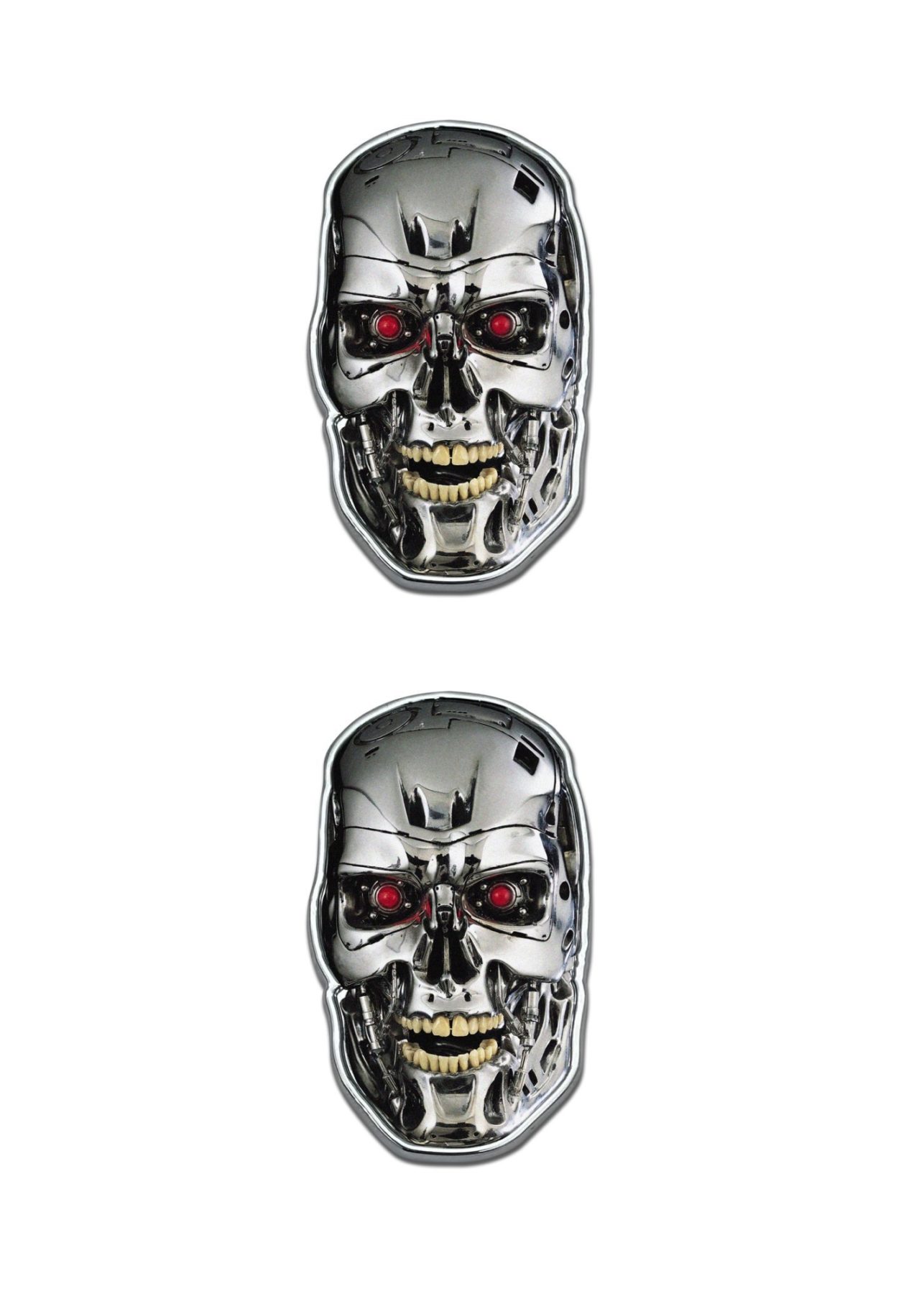 Terminator Car & Bike Emblem Badge - Black Chrome Metal, Adhesive Back, Unique