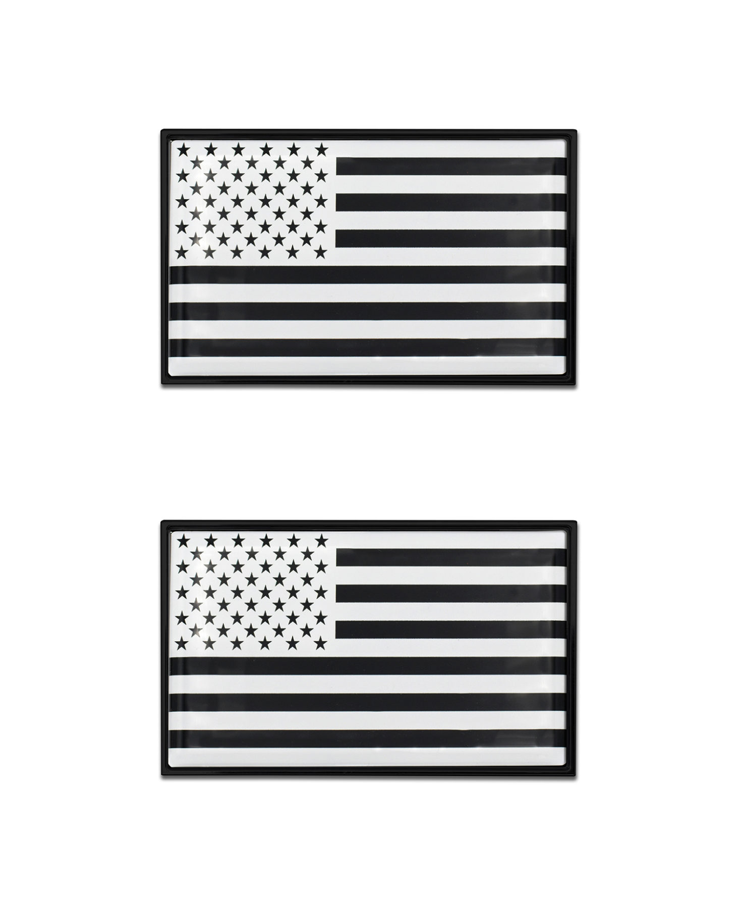 Show Your Colors! Set Of 2 Metal American Flag Decals – 6x1 Inch, Matte Aluminum