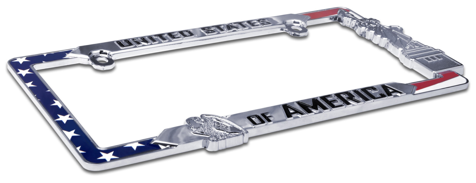 MARINE CORPS AMERICAN FLAG METAL LICENSE PLATE FRAME MADE IN USA 