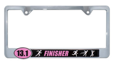 13.1 Half Marathon Finisher Pink License Plate Frame image