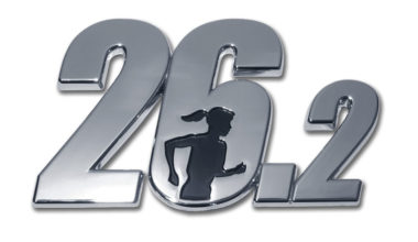 26.2 Marathon Female Runner Chrome Emblem image