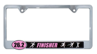 26.2 Marathon Finisher Pink License Plate Frame