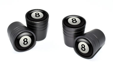 8 Ball Valve Stem Caps - Black image