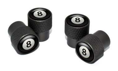 8 Ball Valve Stem Caps - Black Knurling image