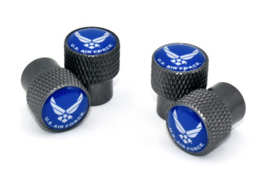 Air Force Valve Stem Caps - Black Knurling