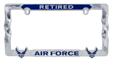 Air Force Retired Blue 3D License Plate Frame