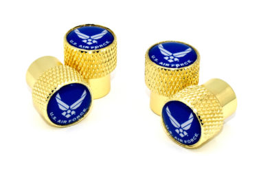 Air Force Valve Stem Caps - Gold Knurling