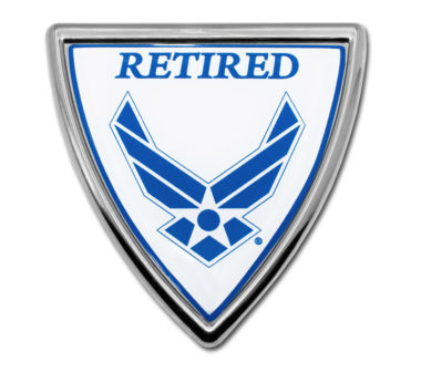 Air Force Retired Shield Chrome Emblem image