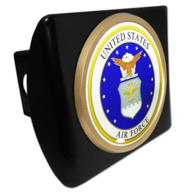 Air Force Seal Emblem on Black Hitch Cover image