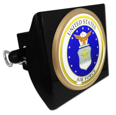 Air Force Seal Emblem on Black Plastic Hitch Cover image
