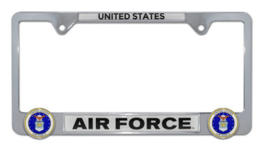 Air Force 3D Chrome Metal License Plate Frame