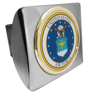 Air Force Seal Emblem on Chrome Hitch Cover