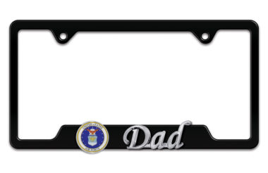 Air Force Dad 3D Black Metal License Plate Frame image