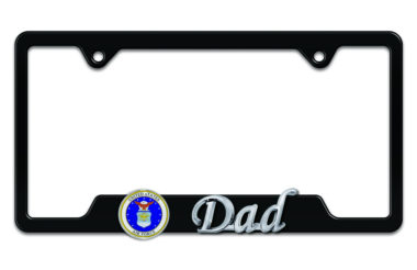 Air Force Dad 3D Black Metal License Plate Frame image