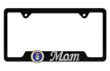 Air Force Mom 3D Black Metal License Plate Frame image