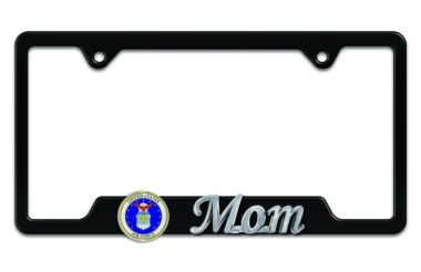 Air Force Mom 3D Black Metal License Plate Frame image