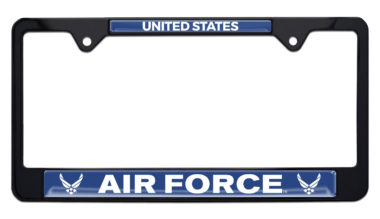 Full-Color US Air Force Black License Plate Frame image