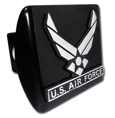 Air Force Wings Emblem on Black Hitch Cover