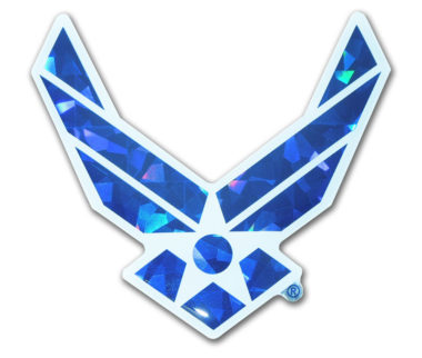 Air Force Wings Blue 3D Reflective Decal image