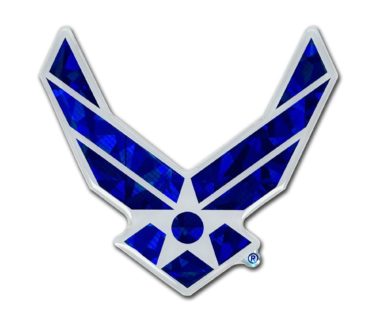 Air Force Wings Blue 3D Reflective Decal