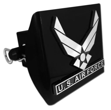 Air Force Wings Emblem on Black Plastic Hitch Cover