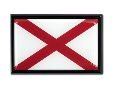 Alabama Flag Black Metal Car Emblem image