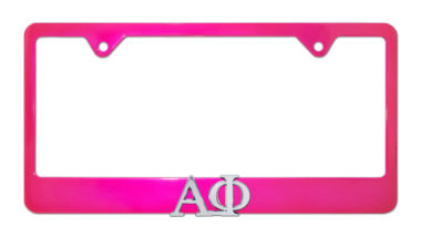 Alpha Phi Pink License Plate Frame image