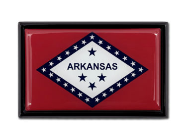 Arkansas Flag Black Metal Car Emblem image