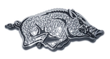 Arkansas Running Hog Crystal Chrome Emblem