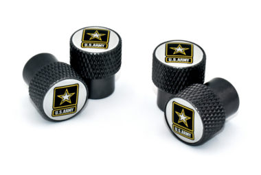 Army Valve Stem Caps - Black Knurling image