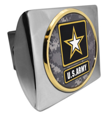 Army Gold Camo Seal Chrome Hitch Cover image