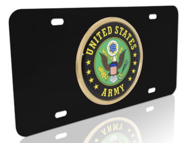 Army Eagle Seal Black License Plate image