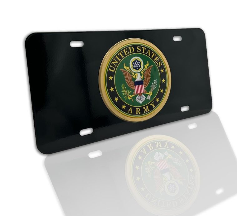 Army Black License Plate