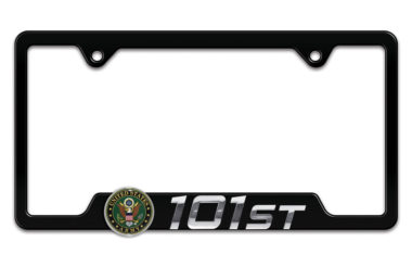 Army 101st 3D Black Metal License Plate Frame
