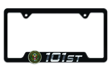 Army 101st 3D Black Metal License Plate Frame