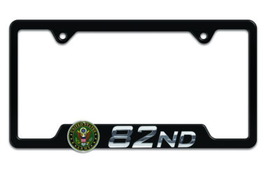 Army 82nd 3D Black Metal License Plate Frame