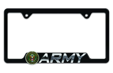 Army 3D Black Cutout Metal License Plate Frame image