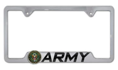 Army 3D Chrome Cutout Metal License Plate Frame