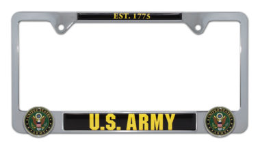 Army 3D Chrome Metal License Plate Frame