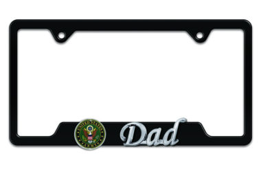 Army Dad 3D Black Metal License Plate Frame