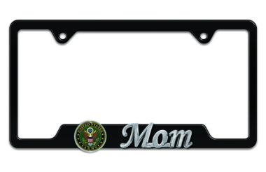Army Mom 3D Black Metal License Plate Frame image